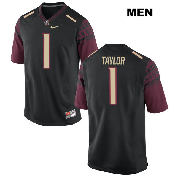 Men's NCAA Nike Florida State Seminoles #1 Levonta Taylor College Black Stitched Authentic Football Jersey TOE8769YK